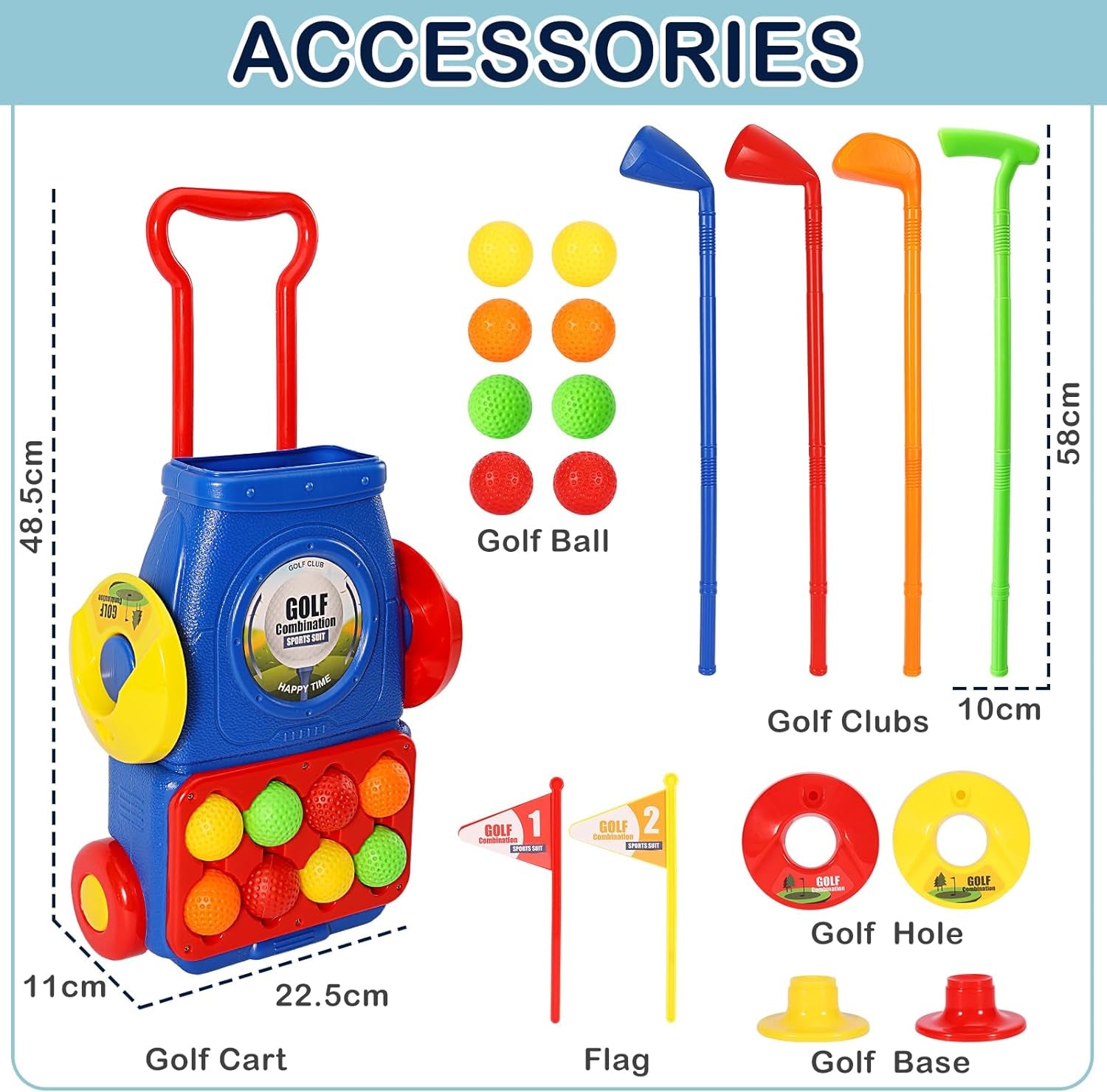 AOLEVA Indoor and Outdoor Toddler Golf Set Toys for Kids 3+ Years Old